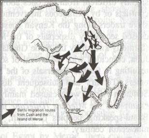 Bantu Batu Migrations, Routes from Kush